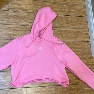 CROP FLEECE PINK HOODIE